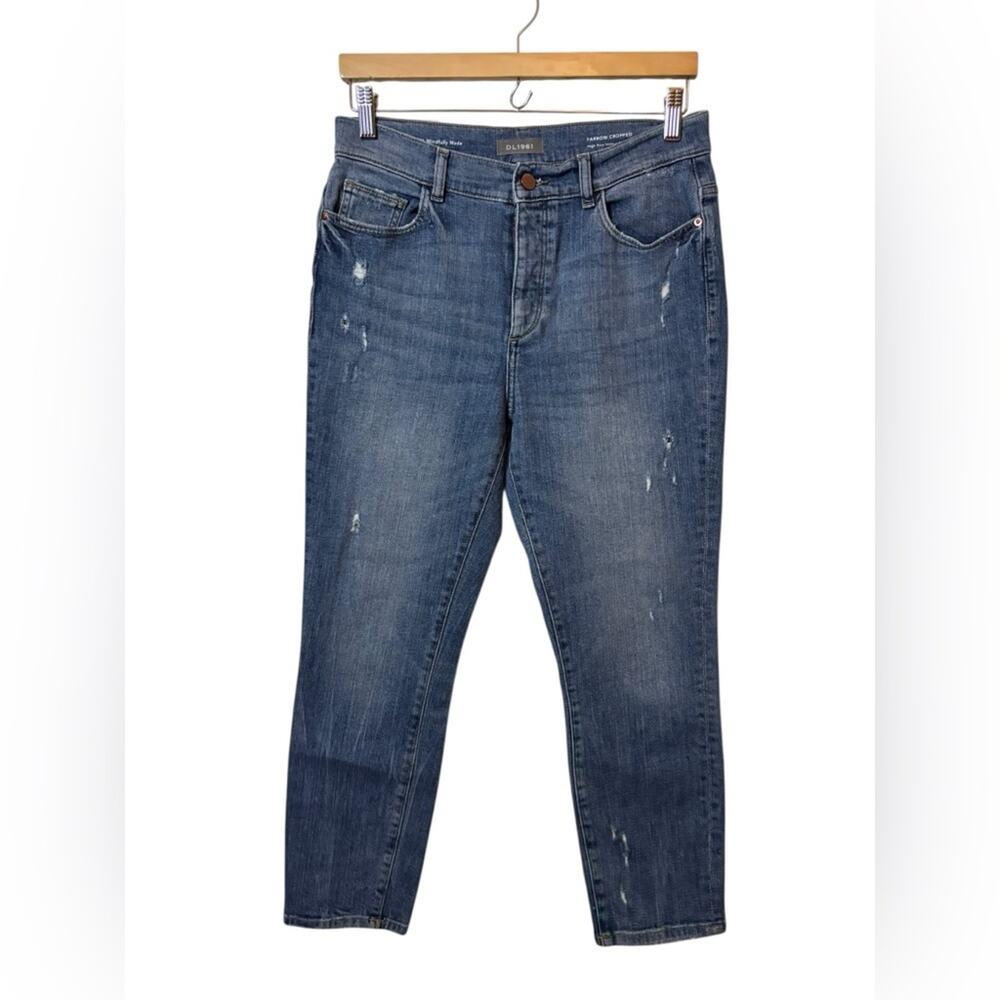 DL1961 | denim blue jeans 29 farrow cropped high rise instasculpt skinny